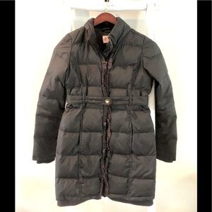 JUICY Couture quilted black ruffle puffer coat fits XS